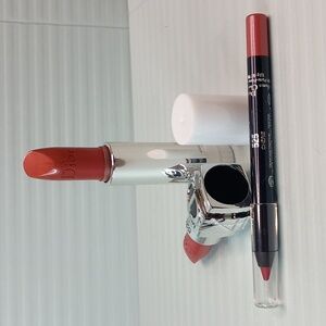 Dior Rouge Lipstick Refill #525 Cherie Metallic & Lipliner #525 Cherie